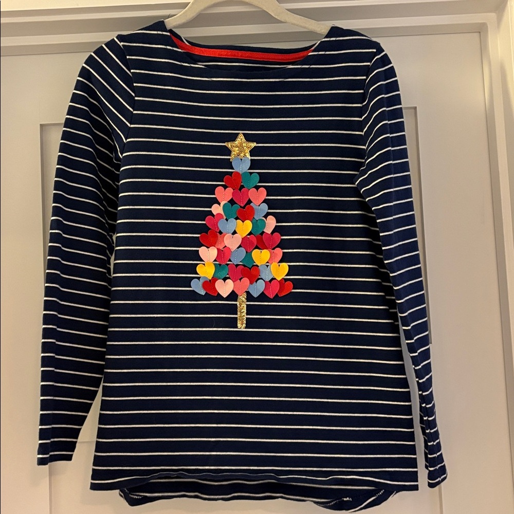 🆕️ Joules Navy Boatneck Stripe Top: Harbour Luxe Tree